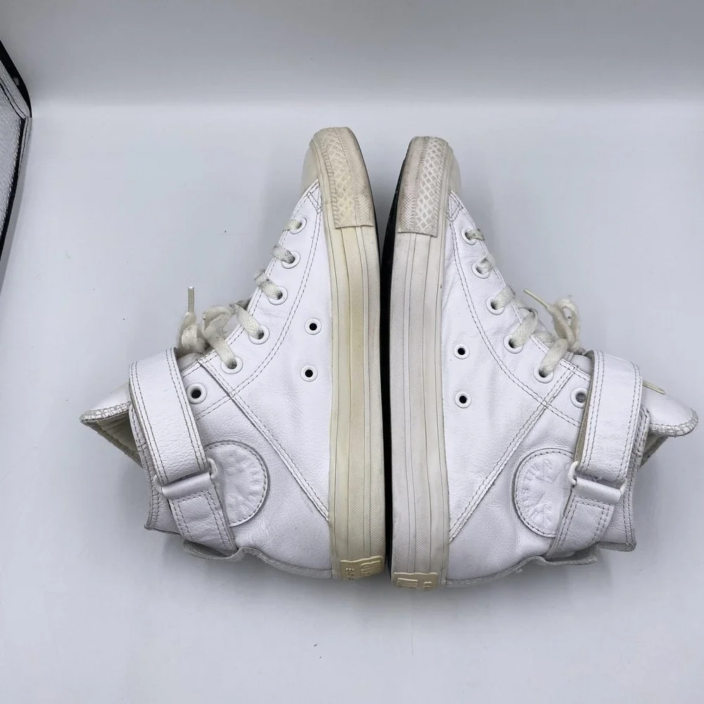 Converse Shoes Womens Size 8 White Chuck Taylor All Star Leather Strap‎ 549852C